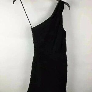 Armani Exchange  black one shoulder ruched dress sz 0 Pet
